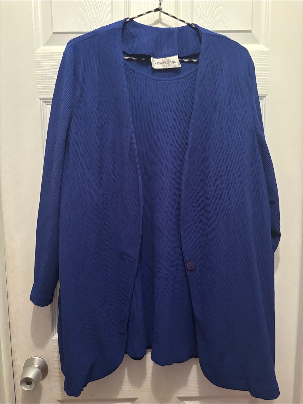The Daisy Group ltd Cobalt Blue Open-Front Blazer with short sleeve blouse